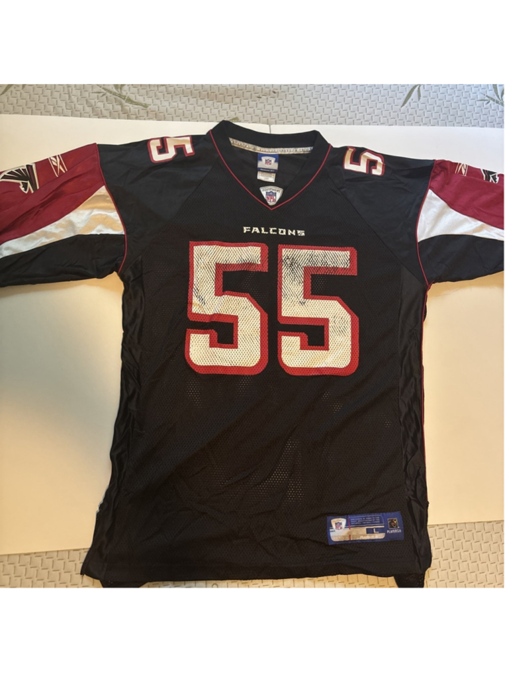 Vintage Reebok Atlanta Falcons John Abraham #55 NFL Football Jersey Black Size L